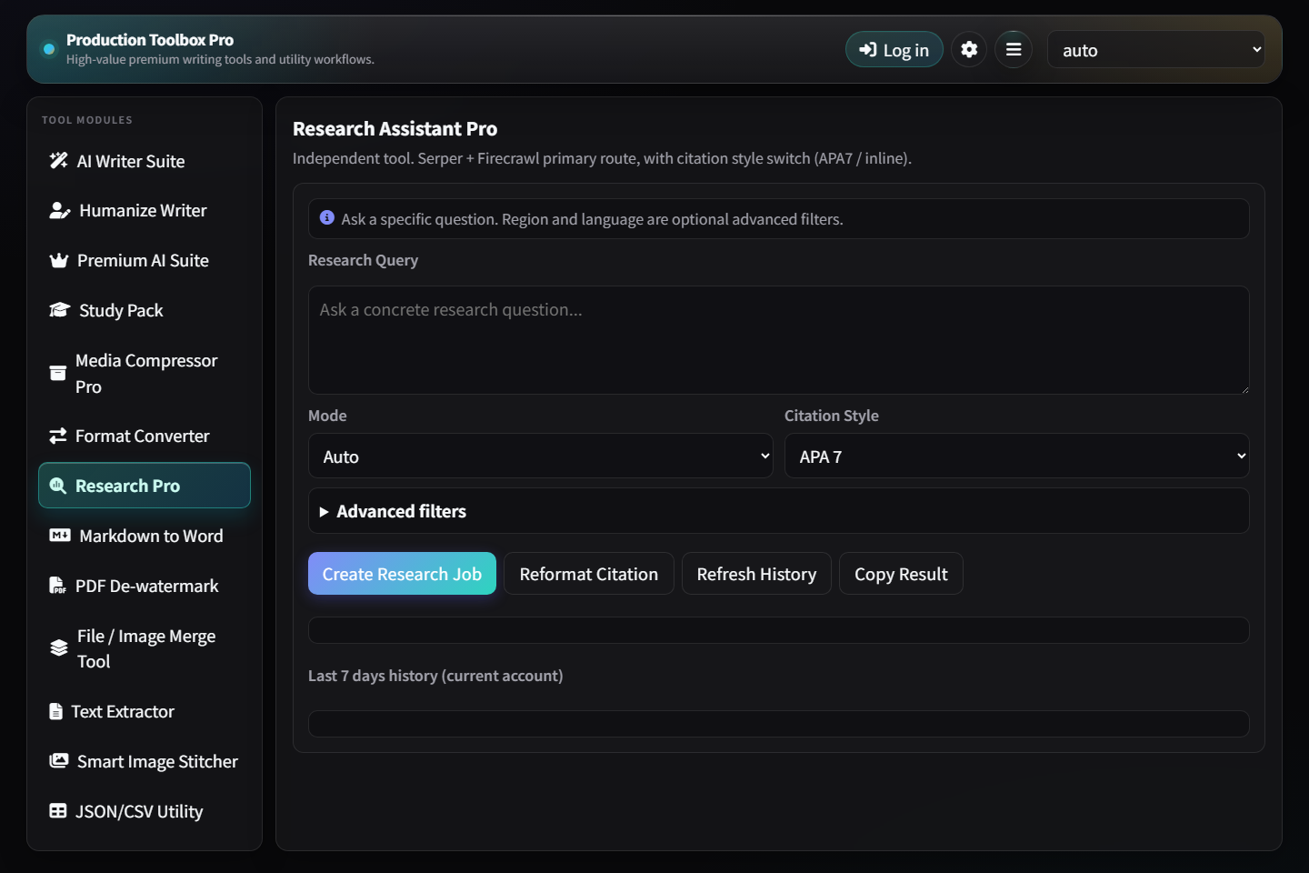 Tools Page